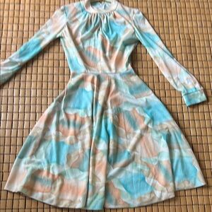 Vintage Sears Multicolor Long Sleeve Dress